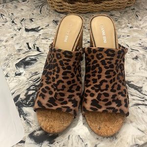 Cheetah heeled slides.  Great shoes!!  Good condition